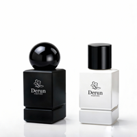 Botol Parfum Kaca Mewah Desain Mewah Bentuk Kotak Kosong Hitam Putih 30ml 50ml 100ml dengan Kemasan Kustom