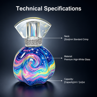 Flacon pulvérisateur de parfum en verre mat personnalisable à motif tourbillon arc-en-ciel avec sérigraphie, flacons rechargeables