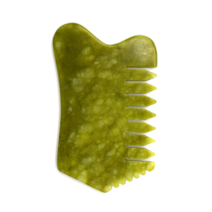 Verde giada pettine Guasha raschiatura per il dolore del lavoro multifunzionale testa palmare e strumenti di massaggio per la cura della testa, rilassare la nascita - Product Image 3