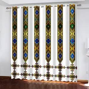 Bindi-äthiopische traditionelle Saba Telet kunden definierter Dusch vorhang für Badezimmer, Amazon Heißer Verkauf
