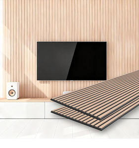 현대 내화 음향 나무 판자 벽 패널 피리 방음 OEM ODM Akupanel 애완 동물 음향 패널 - Product Image 1