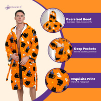 Peignoir personnalisé pour Halloween, en microfibre, à capuche, séchage rapide, pour femmes et hommes, tailles S-3XL, avec poches, cadeau pour fête d'automne