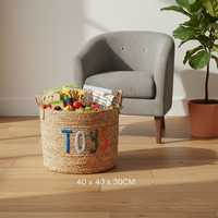 Panier de rangement léger et mignon en corde de papier tressée, idéal pour la chambre d'enfant, sans danger pour les aliments