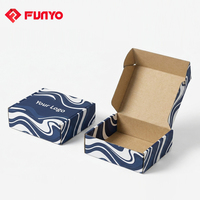 Cajas de Papel Ecológicas para el Cuidado de la Piel, Caja de Cartón Corrugado Azul para Envíos de Cosméticos