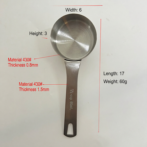 Cuillère doseuse en acier inoxydable DF922, 1/3 tasse, 80 ml, 17 cm, outil de cuisine durable pour la cuisson - Product Image 1