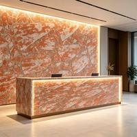 Dalle de quartz blanc orange, pierre de quartz synthétique pour la décoration de villas et de cafés