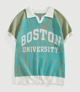 Camiseta de Manga Corta de Punto Informal Personalizada para Hombre, 100% Algodón, Diseño de Jacquard, Camiseta de Punto de Manga Corta de Verano para Hombre - Product Image 2