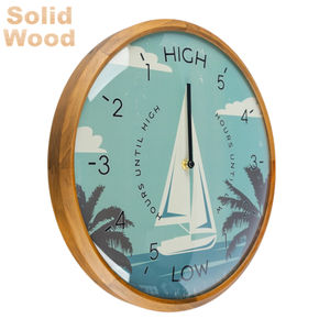 Toptan çam ahşap dekorasyon fonksiyonel için çerçeve gelgit duvar saatleri - Product Image 6