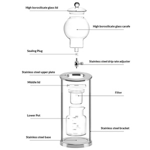 Cafetera y Tetera de Goteo Frío de Vidrio para Café y Té, Extractor de Goteo, Infusor, Diseño Moderno y Minimalista - Product Image 2