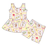 Ensemble short Babylovey pour bébés filles, motif floral et animalier, idéal pour le vélo, la course, l'école, ou comme cadeau, tenue imprimée 2 pièces (haut et short) pour l'été