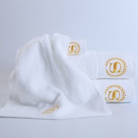 Serviettes en microfibre à séchage rapide avec logo personnalisé, 100% coton, ensemble de bain blanc, petite serviette à main, haute absorption pour les hôtels, en provenance de Chine