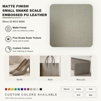 Cuir PU gaufré effet écaille de serpent, finition mate, largeur 52 pouces, 0,9 mm, pour chaussures, sacs, portefeuilles, ceintures, porte-cartes - Vente en gros