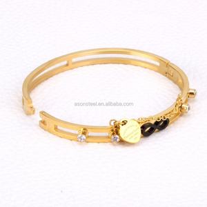 Bracelets en acier inoxydable plaqués or, bijoux 18 carats, bracelets pour femmes - Product Image 4