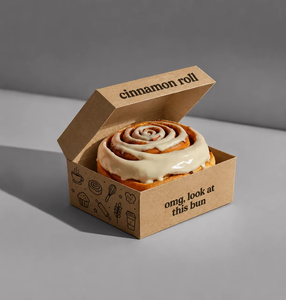 Boîte d'emballage alimentaire en papier cartonné blanc pliable personnalisée pour gâteau, biscuit, brownie, cookie, beignet, emballage à emporter pour boulangerie - Product Image 3