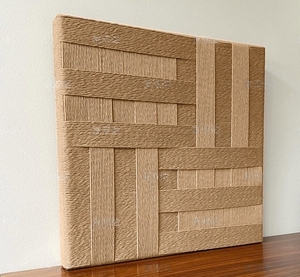 Décoration murale carrée texturée 3D de taille moyenne pour mariage, tissage macramé moderne haut de gamme, amovible, 30*30 cm, pour tête de lit de chambre à coucher - Product Image 1