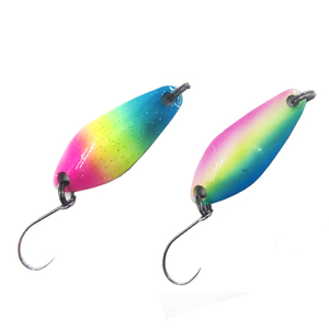 Leurre de pêche Alpha 2.5g 31mm <span class=keywords><strong>Micro</strong></span> Spoon, appât métallique dégradé arc-en-ciel pour truite et basse d'eau douce - Product Image 2