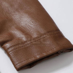 Veste en cuir pour hommes à la mode avec poches avant et taille réglable pour veste d'hiver décontractée quotidienne de style de rue - Product Image 5