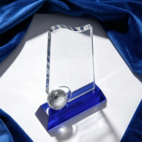 Trophée en cristal et plaque de récompense en verre pour le golf, compétitions sportives et événements sportifs, avec gravure personnalisée, vente en gros