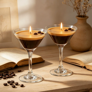Bougie parfumée Espresso Martini Glass, bougie parfumée au café avec décor réaliste, pour la décoration de bar à domicile et les cadeaux du Ramadan Eid - Product Image 1