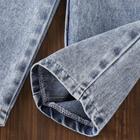 Ensemble de vêtements pour fillettes avec fleurs 3D, sweat-shirt côtelé à manches bouffantes, jeans, tenues d'automne pour bébés