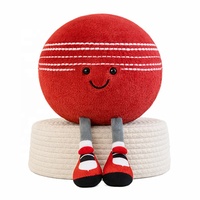 Peluche personnalisée en forme de balle de cricket, mascotte douce, poupée de sport en peluche, cadeau promotionnel, souvenir d'événement, fabricant de peluches OEM ODM