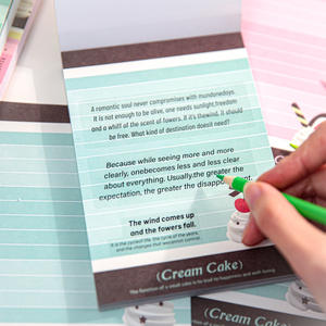 80 autocollants par paquet, série Creamy Love Song, style coréen, blocs-notes mignons en forme de gâteau pour <span class=keywords><strong>les</strong></span> notes d'étude et <span class=keywords><strong>les</strong></span> messages - Product Image 3