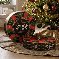 Calendrier de l'Avent de Noël personnalisé avec logo, édition 24 jours, boîte-cadeau cylindrique ronde