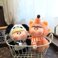 Porte-clés poupée en peluche Haizhiman pour filles, porte-bonheur mignon, jouet en vinyle avec visage interchangeable, pendentif pour sac à dos, pendentif animal en peluche
