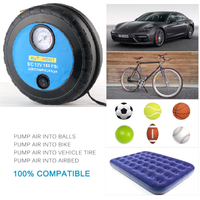 Compresseur d'air numérique portable automatique 12V DC 150 PSI en plastique avec manomètre numérique 80W 18L/min