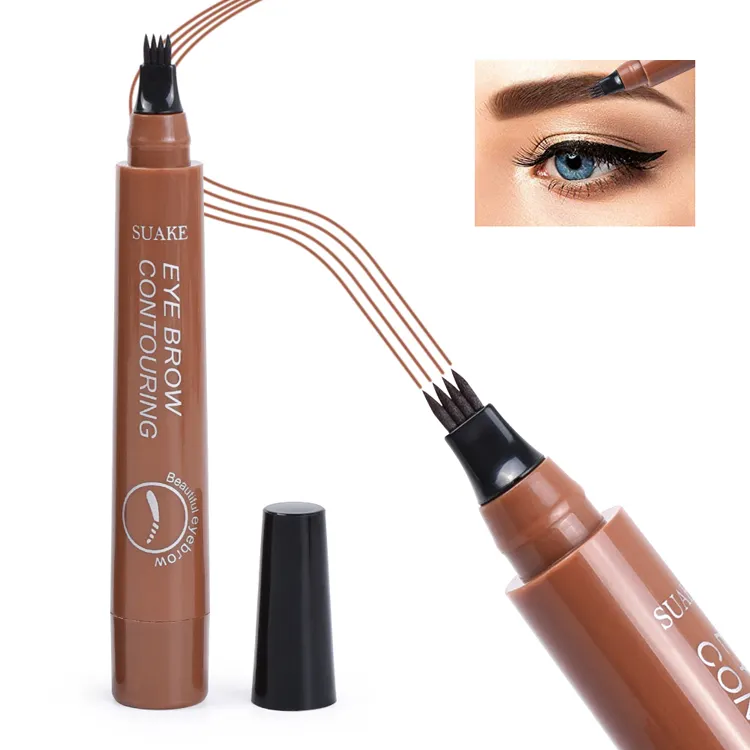 Wholesale cheap customized logo easy remove long lasting water proof eye brow pencil waterproof liquid eyebrow tattoo pencil