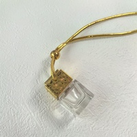 Bouteille diffuseur de parfum carrée en verre personnalisée de 10 ml, sérigraphiée, avec bouchon en bois pour voiture et maison