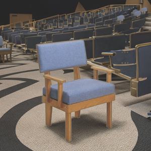 Silla <span class=keywords><strong>de</strong></span> Iglesia Clásica Colonial <span class=keywords><strong>de</strong></span> Madera Maciza al por Mayor, Silla Ergonómica <span class=keywords><strong>de</strong></span> Arce Acolchada para Púlpito, Muebles para Teatro Religioso - Product Image 2