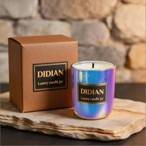 <span class=keywords><strong>Pot</strong></span> à bougie vide irisé haut de gamme personnalisé avec étiquette privée, 8 oz et 10 oz, avec couvercles, pour bougie de Noël, coffret cadeau de luxe pour la maison - Product Image 2