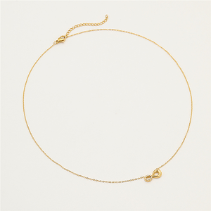 Collier pendentif en forme <span class=keywords><strong>de</strong></span> cœur infini avec lettre 8 en zircon plaqué or 18 carats en acier inoxydable imperméable à <span class=keywords><strong>l</strong></span>'eau pour cadeau - Product Image 5
