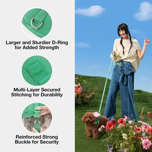 Custom Flora Dog Harness Set Adjustable No Pull Dog Harness and Leash Set Dog Harness Vest Soft Padded OEM Dog Harness Set - Product Image 5