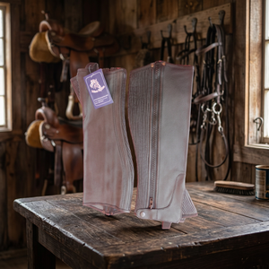 Accesorio de cuero de vaca Primo Equine Western Half Chaps de alta calidad para hombre con cremalleras para montar a caballo - Product Image 3