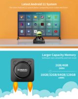 KANAVI S905W2 Android 13 Smart TV Box 4K HDR10 IPTV NF Ready WiFi de doble banda BT5.0 Reproductor multimedia de streaming OTT