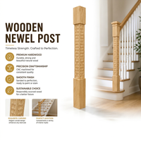 Poteau d'escalier EFS en bois massif, 48 pouces, design moderne, fabrication durable