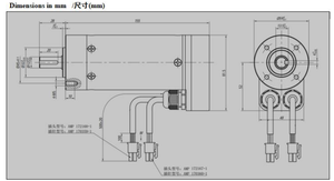 มอเตอร์ขนาดเล็ก DC24V 100W 2000RPM สำหรับประตูสวิงบาร์ริเออร์ EBS59R-100A มอเตอร์ DC 24V พร้อมเอนโค้ดเดอร์แบบเพิ่มค่าคู่หนึ่ง สำหรับสวิงบาร์ - Product Image 4