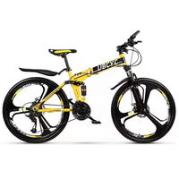Vélo de montagne pliable 27,5 pouces, 26 pouces, 20 pouces, 21 vitesses, cadre en acier entièrement amorti, vélo pliable pour adultes, faible coût
