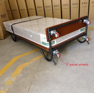 Rollaway Extra <strong>Guest</strong> Standing <strong>Bed</strong> Black Foldable Mobile 20cm Spring Mattress Vertical Metal Modern Hotel Bedroom 1pc Direct - Product Image 4