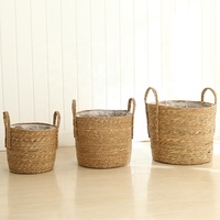 Panier vide en paille naturelle panier à fleurs panier extérieur intérieur paille pot pour la décoration