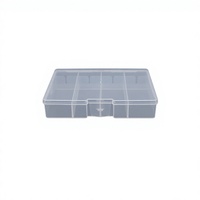 Boîte de rangement rectangulaire transparente en plastique rigide, écologique, recyclable et lavable, avec séparateurs pour perles, hameçons et lignes de pêche