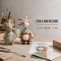 Figurines de chèvre en PVC personnalisées pour tableau de bord de voiture, figurines de personnages, logo personnalisé, corps en PVC souple, fournisseurs en gros d'usine OEM ODM