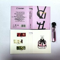 Échantillon de parfum en flacon de verre de 2 ml, testeur unisexe, parfum floral fruité longue durée, sur cartes pliées, pour la vente en gros
