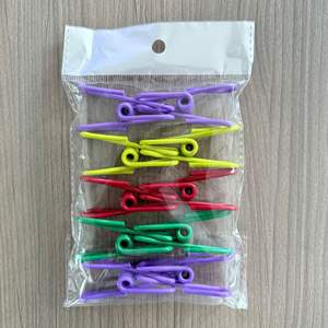 Pinces à Linge Colorées Antidérapantes Antirouille et Résistantes au Vent, Clips Polyvalents en Fil Métallique Gainé de <span class=keywords><strong>Plastique</strong></span>, Accessoires pour Cintres - Product Image 5