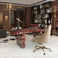 Bureau de direction de luxe en marbre blanc, design italien tendance, nouvelle collection 2026