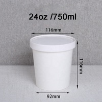 Bols à soupe en kraft, contenants alimentaires à emporter, contenants à soupe, 26 oz, écologiques, micro-ondables, bols jetables avec couvercle