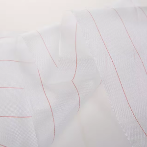 ผ้าตาข่ายไฟเบอร์กลาสทอธรรมดาเคลือบซิลิโคนลายทางสีขาวแดง ปราศจากสารอัลคาไลน์ ระบายอากาศได้ดี ชั้นป้องกันไฟฟ้าสถิตย์ สำหรับงานตัด - Product Image 2