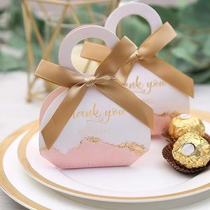 Kotak kertas kerajinan kustom kotak suvenir pesta pernikahan ulang tahun kotak hadiah kertas pesta Pancuran pengantin dengan pita - Product Image 3